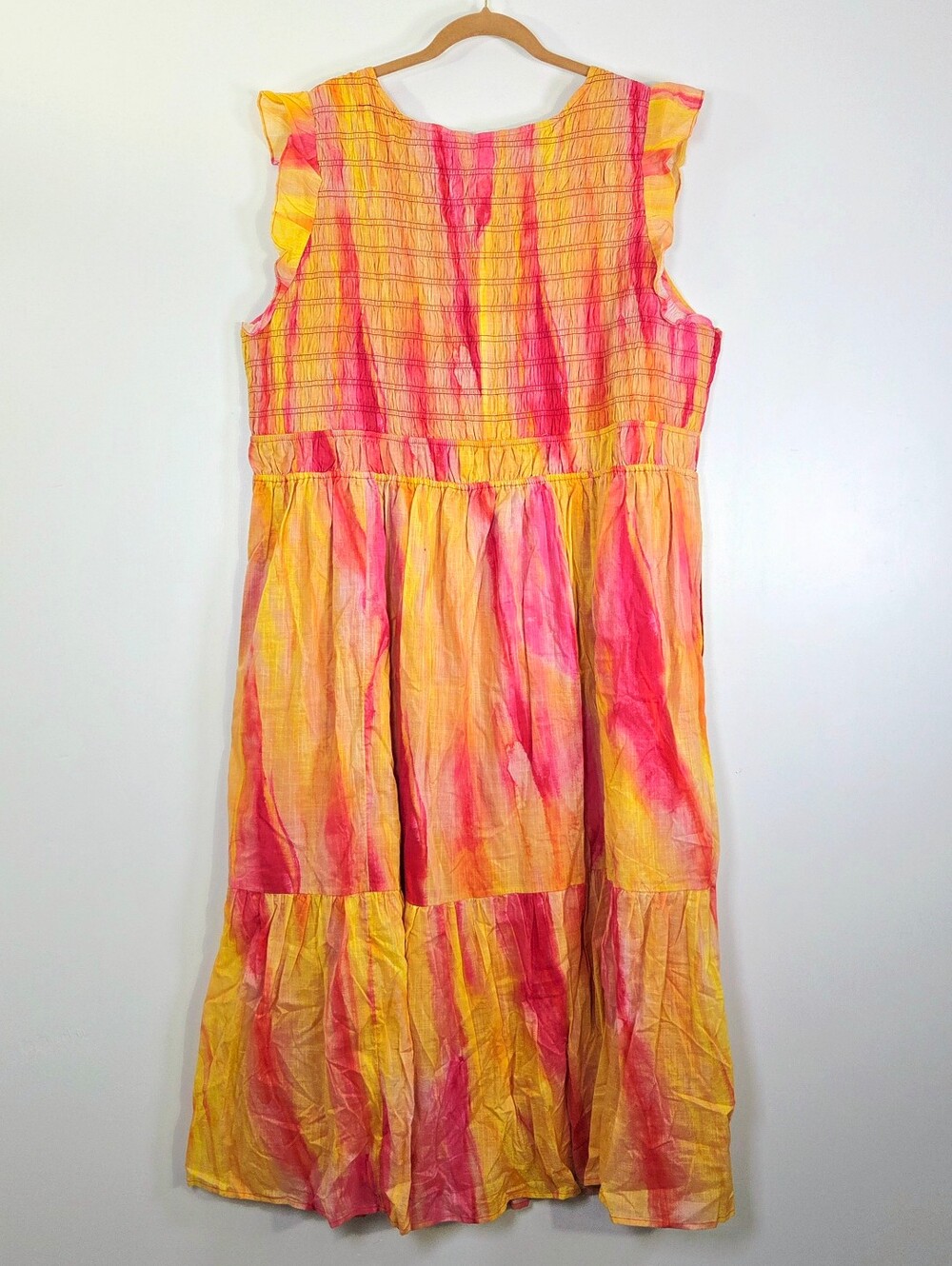 NWT ANTHROPOLOGIE THE PEREGRINE SMOCKED TIE DYE MIDI DRESS. - Picture 5 of 11
